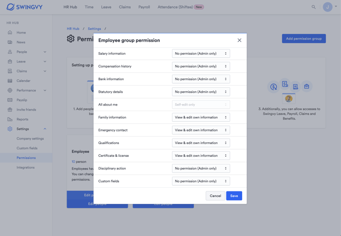 CF permissions