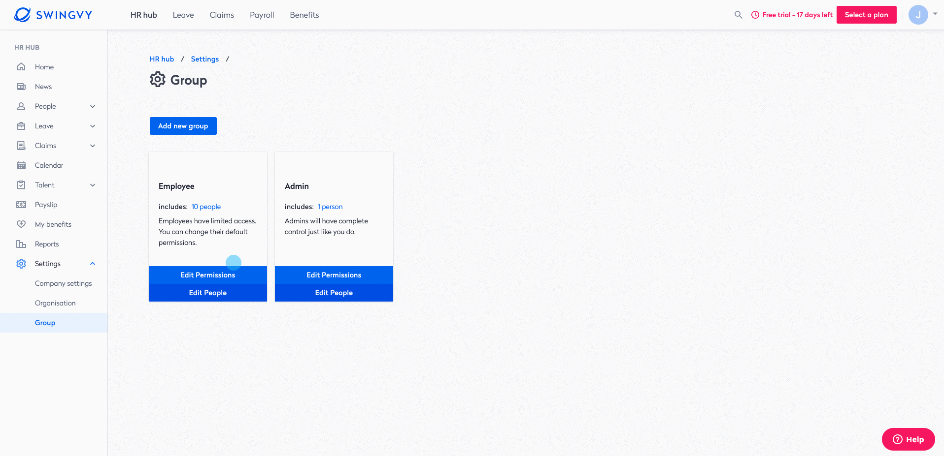 Manage calendar permissions