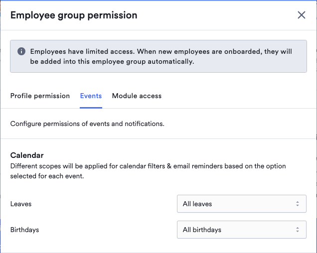 Set up group user permission